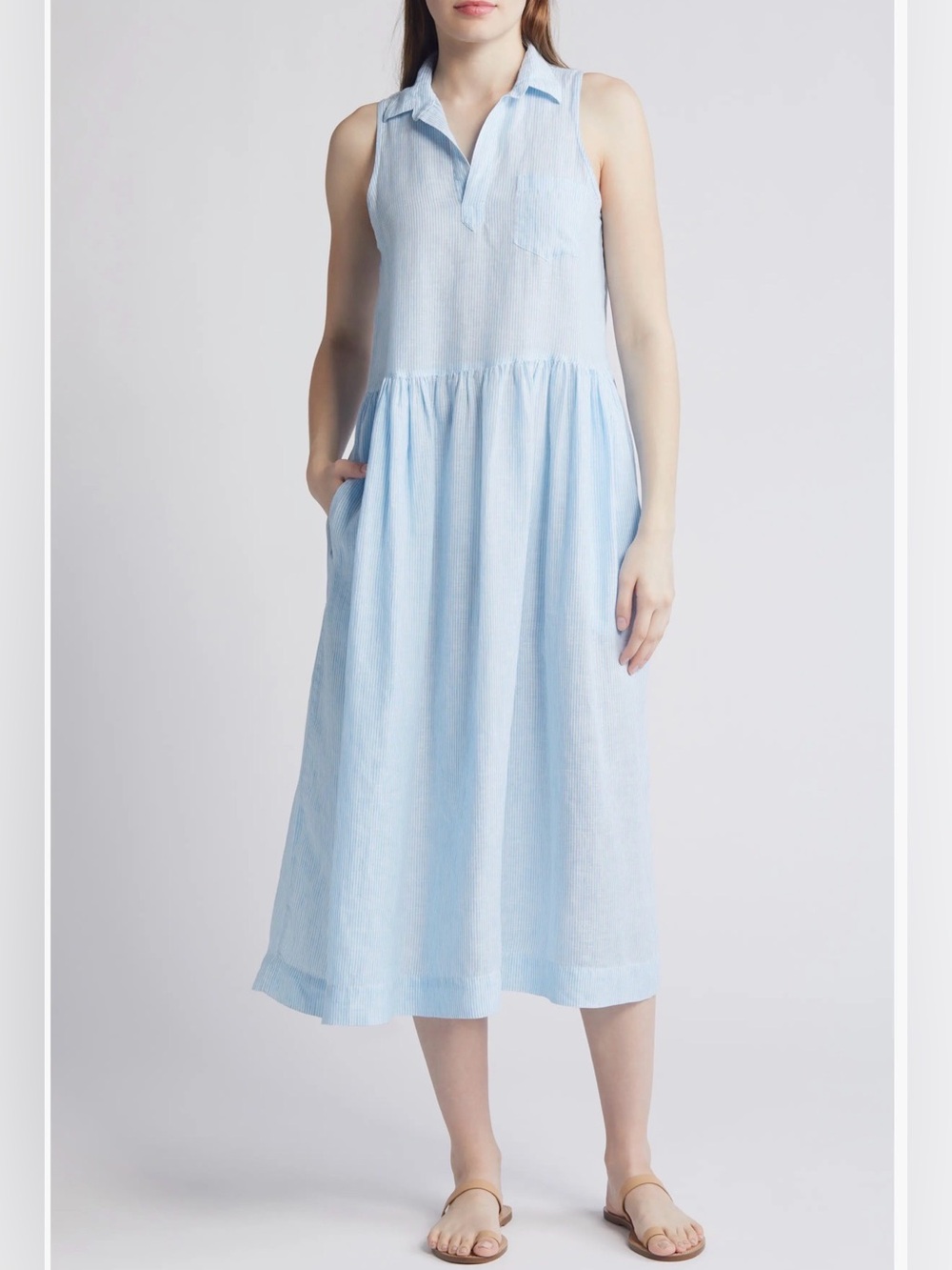 Frank & Eileen Daphne Linen Maxi Shirtdress Size Small - C67-078